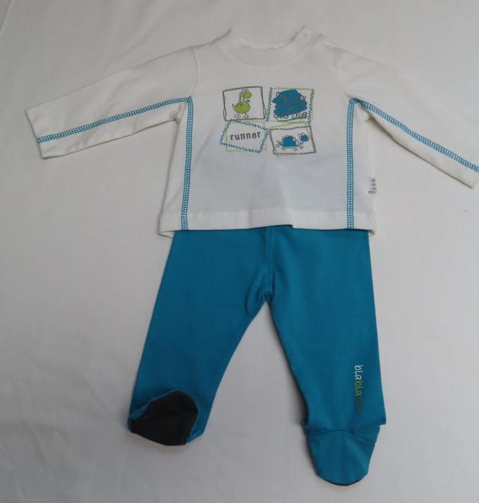 Ensemble - Jongens - Wit /turquoise - Premature 44