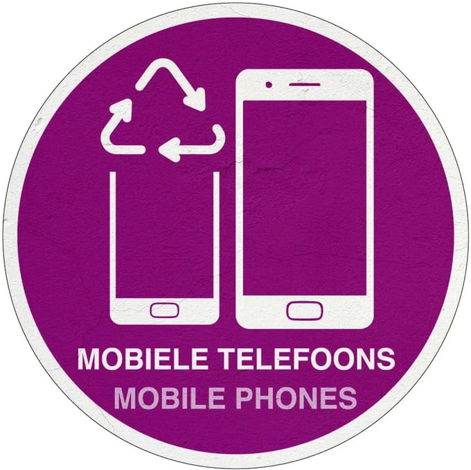 Mobiele telefoons afval bord | Sign Again materiaal | 40 cm