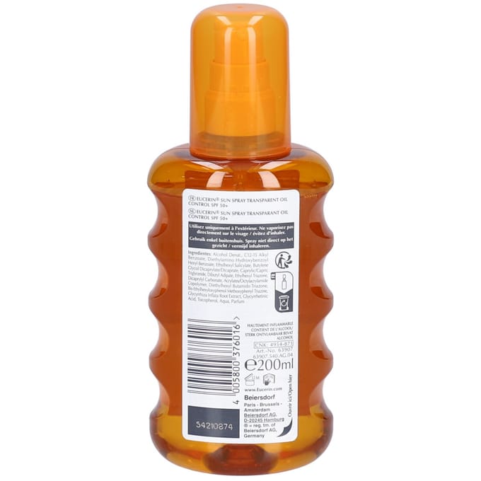 Eucerin Oil Control Dry Touch - Transparant Sun Spray - SPF 50+ - 200 ml