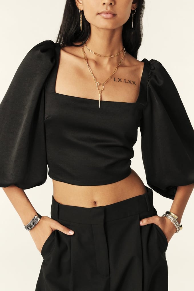 BA&SH Top Doja Noir Maat: XL | Blouses Outlet | Dames | Zwart