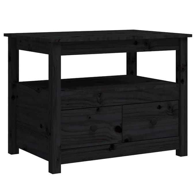 vidaXL - Salontafel - 71x49x55 - cm - massief - grenenhout - zwart