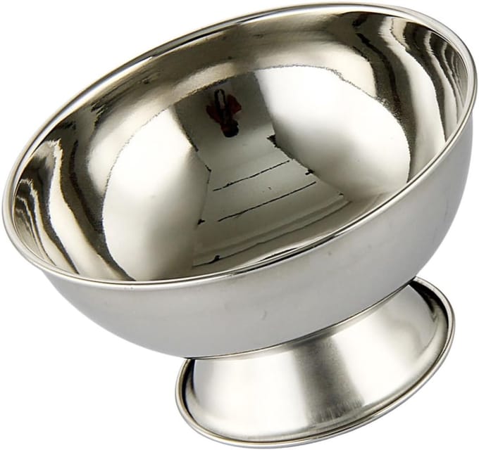 Scheerkom - Scheerschuimkom Baardkom - Thuis Scheren - Met Stabiele Voet - 11 x 6.3 cm - Zilver