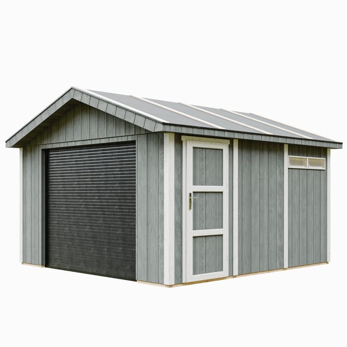 Timbela M990B-CAVERN STEEL - LP SmartSide Garage - 13 m² - 412x378xH269 cm - met verf