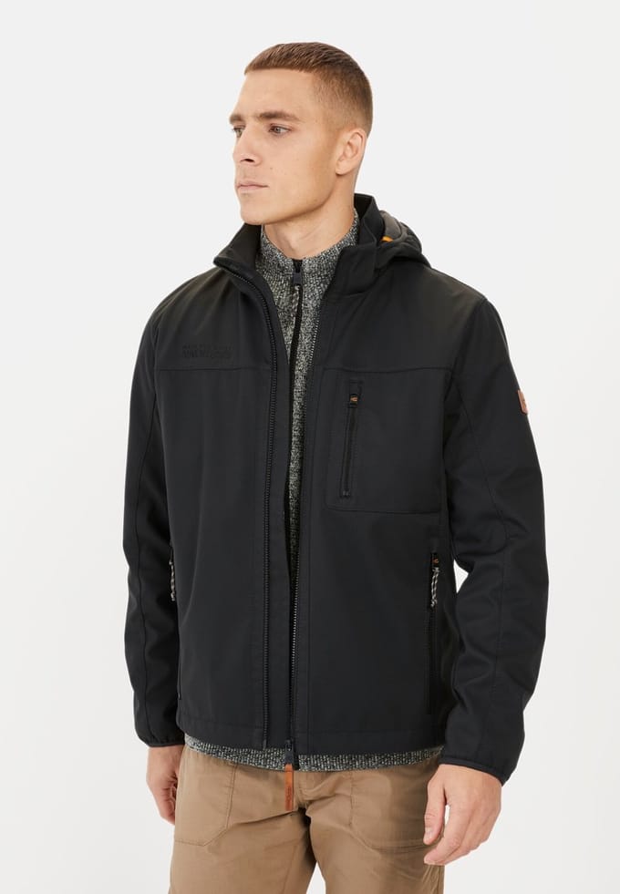 camel active Softshelljack met afneembare capuchon - Maat menswear-64 - Zwart