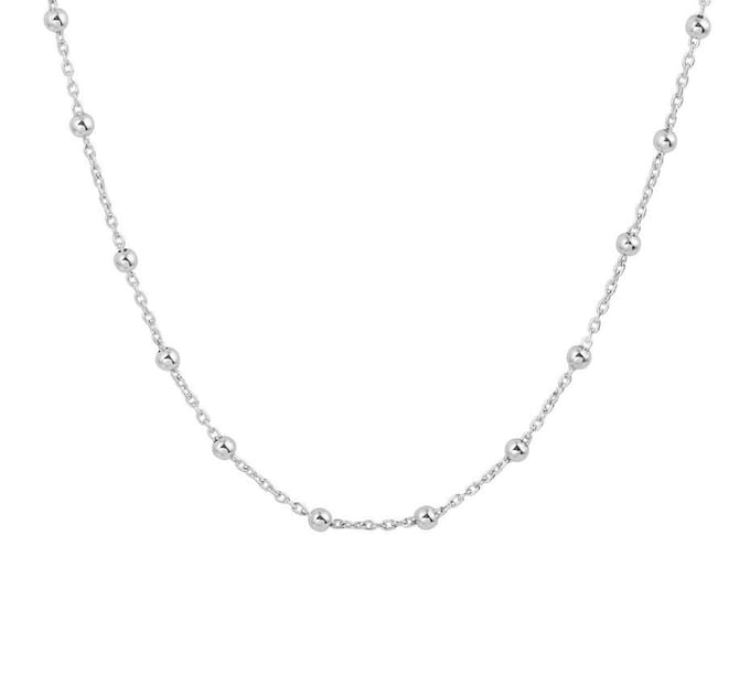 Zilver Gerhodineerde Collier bolletjes 2 1332601