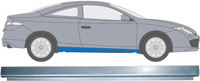 Reparatie dorpel voor Renault Laguna III Coupe 2008-2015 / Links = Rechts