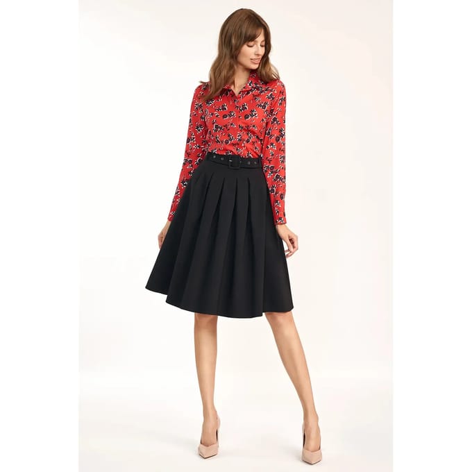 Midi-jurk met riem voor dames Nife