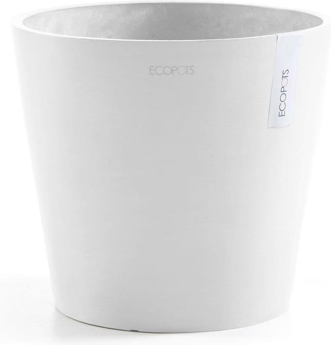 Ecopots Amsterdam 25 - Pure White - Ø25 x H22 cm - Ronde witte bloempot