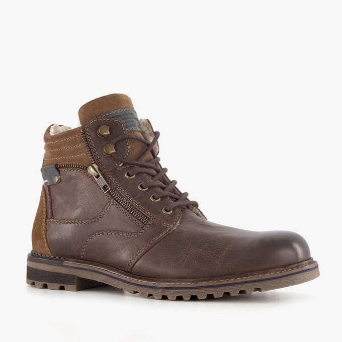 Van Beers leren heren veterboots bruin - Maat 42