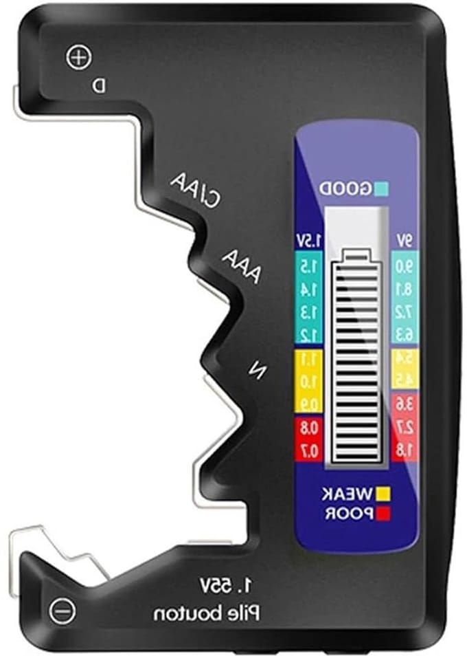 Digitale batterijtester CDN AA AAA 9V 1.5V knoopcelbatterij capaciteitscontroledetector LCD-scherm capaciteitsdiagnosetool(Black)