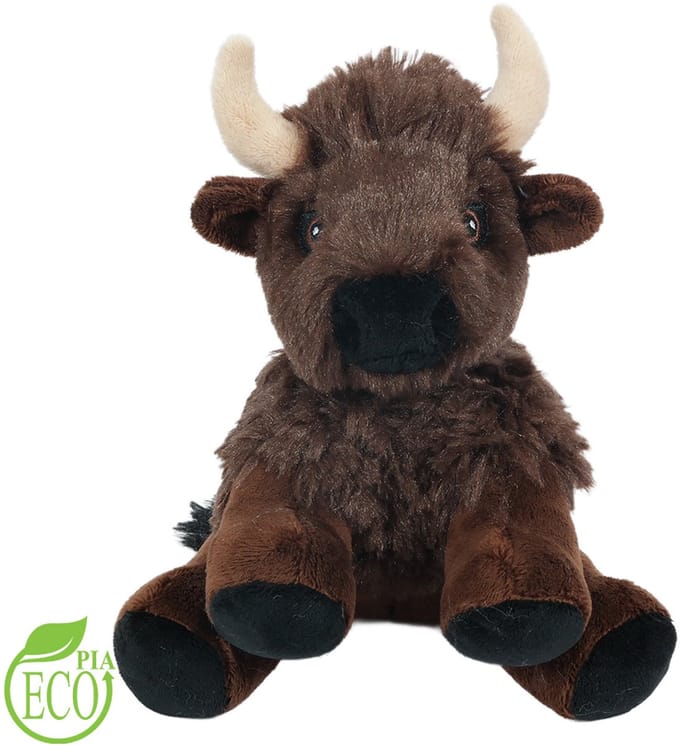 PIA Soft Toys-Pluche Knuffeldier Bizon ECO 17 cm: 100% Ecologisch, 100% Lief