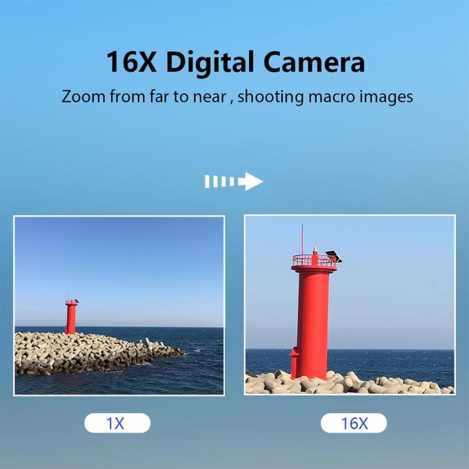 Andoer Portable 1080P appareil photo numérique caméscope vidéo 44MP mise au point automatique 2.5 IPS écran 16X numérique noir