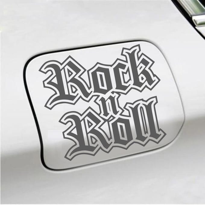 Bumpersticker - Rock N Roll - 13 X 15 - Antraciet