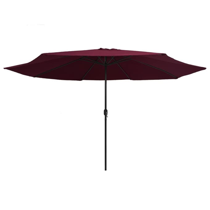 vidaXL - Parasol - met - metalen - paal - 390 - cm - bordeauxrood