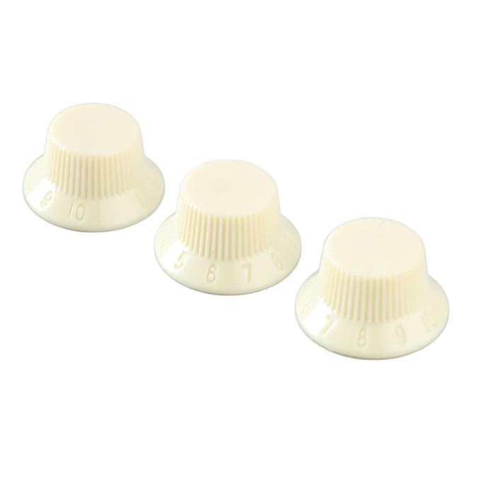 3 stuks Gitaar Bedieningsknop 1 Volume 2 Toon Past Top Plastic Set Kit Instrument Accessoire Vervanging wit