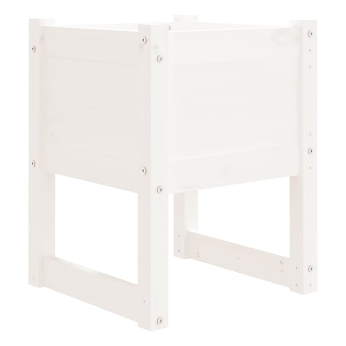 vidaXL - Plantenbak - 40x40x52,5 - cm - massief - grenenhout - wit