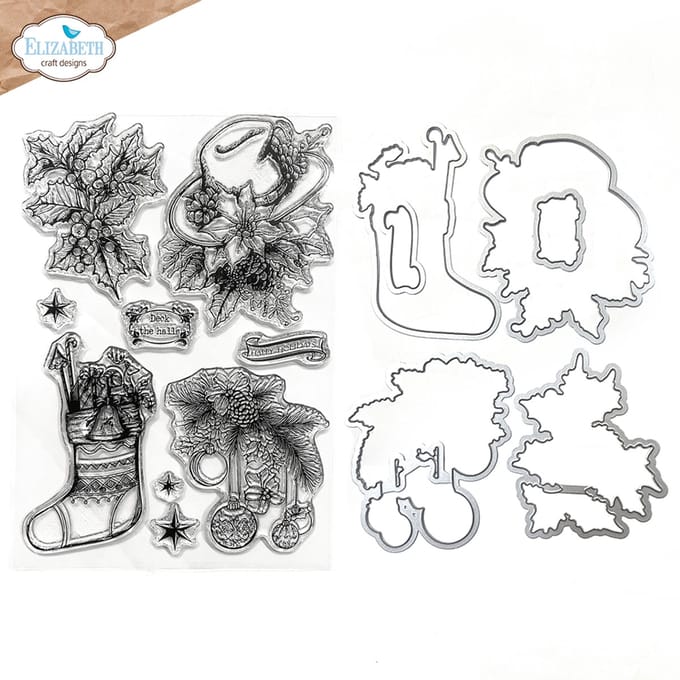 ECD Deck the halls stamp and die set