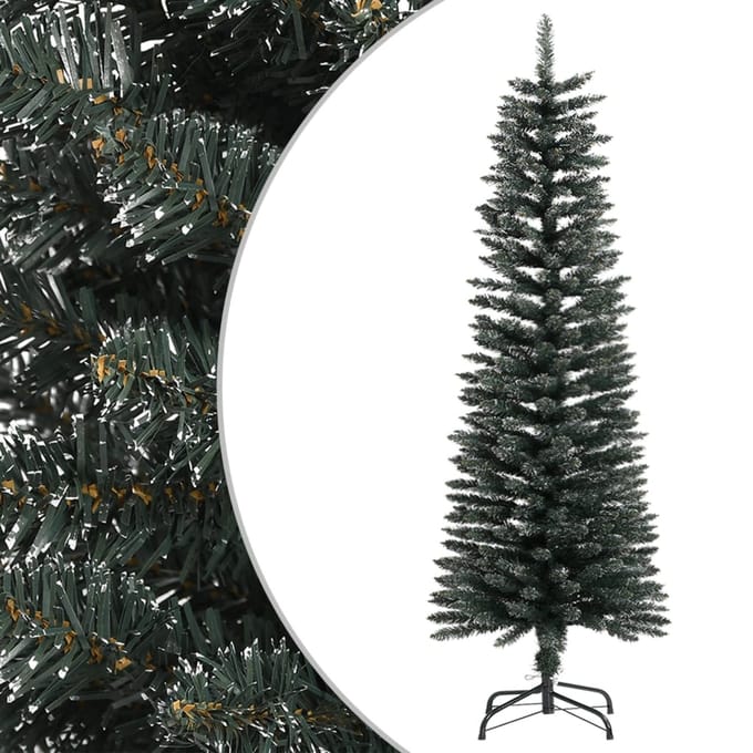vidaXL - Kunstkerstboom - met - standaard - smal - 120 - cm - PVC - groen