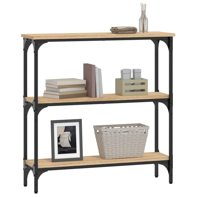vidaXL - Consoletafel - Sonoma - Eiken - 75x22,5x75 - cm - Bewerkt - Hout