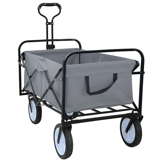 vidaXL - Opvouwbare - Handtrolley - 94 - x - 53 - x - 99 - cm - Grijs - 200 - kg - Oxford - Doek