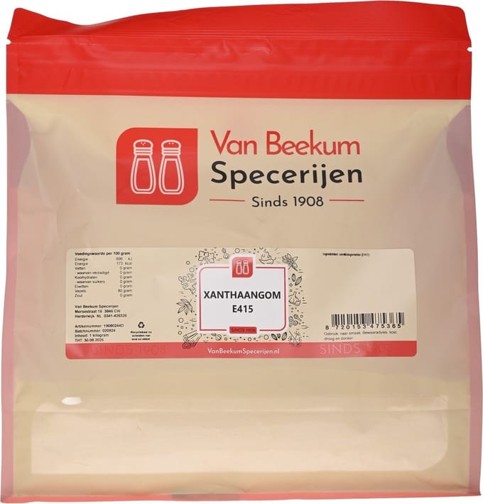 Van Beekum Specerijen - Xanthaangom (E415) - 1 KG (hersluitbare stazak)