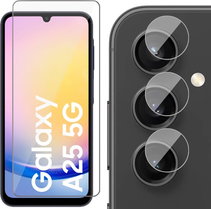 Screenprotector & Camera geschikt voor Samsung Galaxy A25 / A24 - Glas