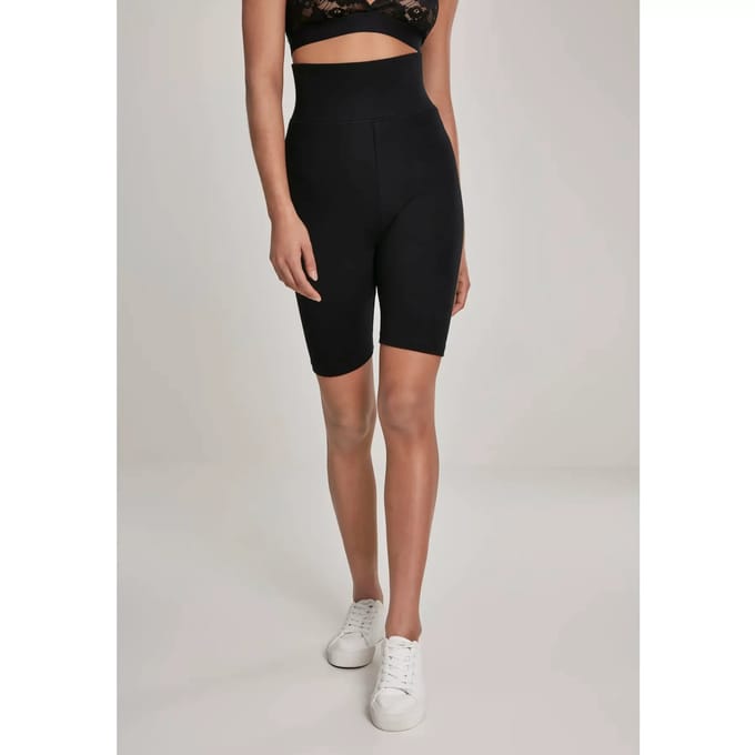 Urban Classics - High Waist 2-Pack Korte cycle broek - S - Zwart/Wit