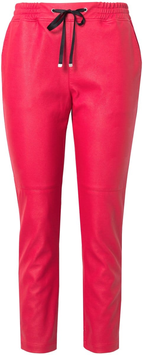 Angel of Style - Dames - Broek in leerlook - Rood - Maat 48