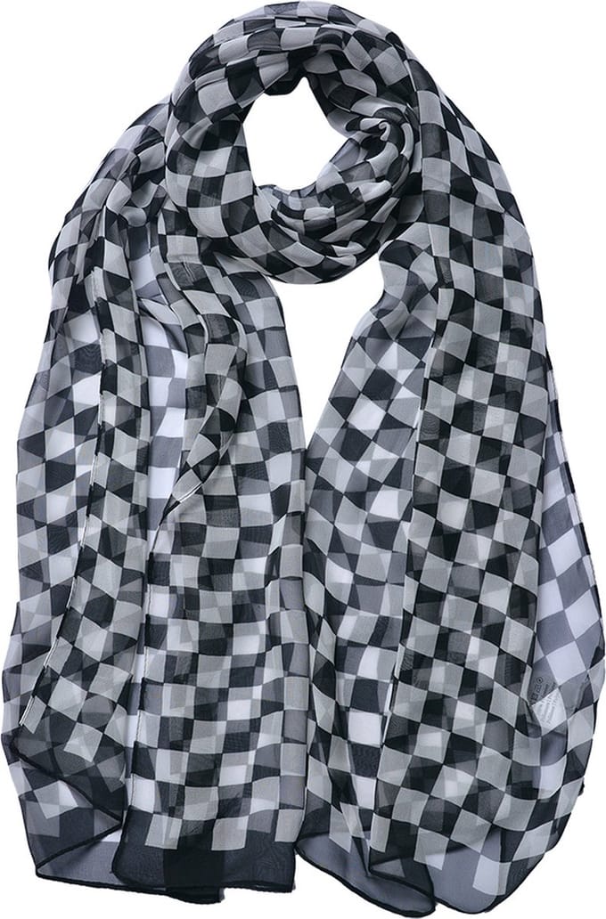 Juleeze Sjaal Dames Print 50x160 cm Zwart Wit Synthetisch Ruit
