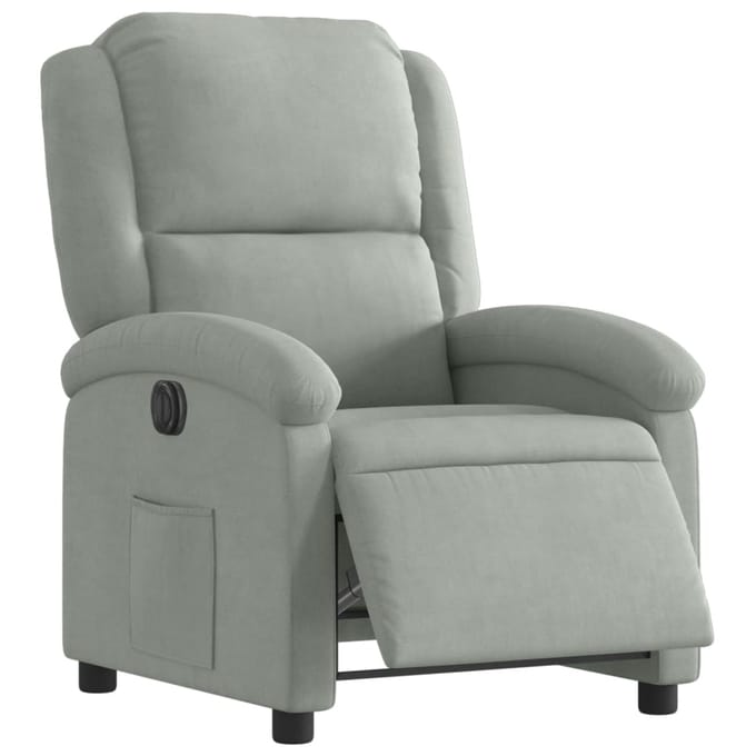 vidaXL - Fauteuil - elektrisch - verstelbaar - stof - lichtgrijs