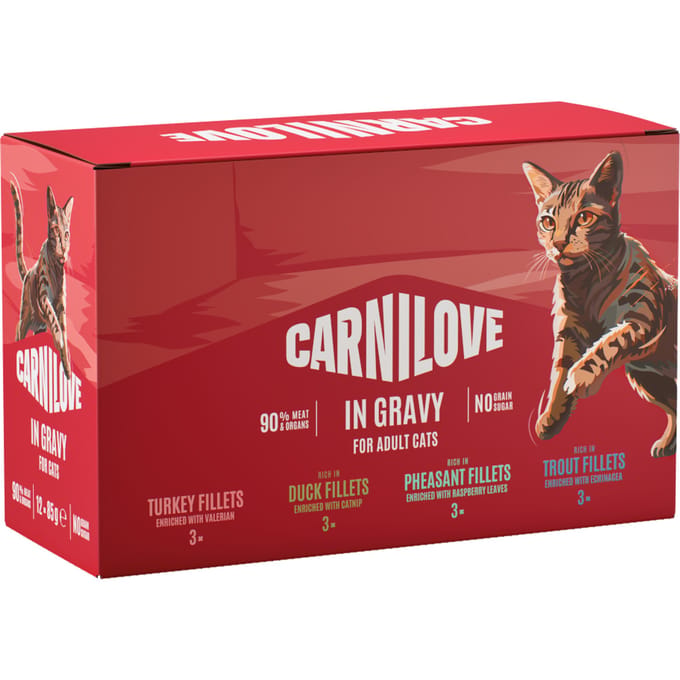 24x85g Mixpakket in saus (4 varianten) Carnilove Cat Pouch
