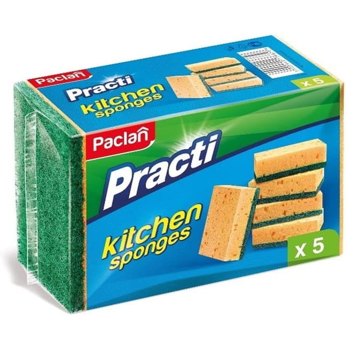 Paclan Practi - Afwassponsen - 5 stuks - Keuken Reinigingssponsjes