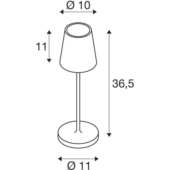 SLV LED-acculamp Vinolina Two, rood, aluminium, Ø 11 cm, IP65, CCT