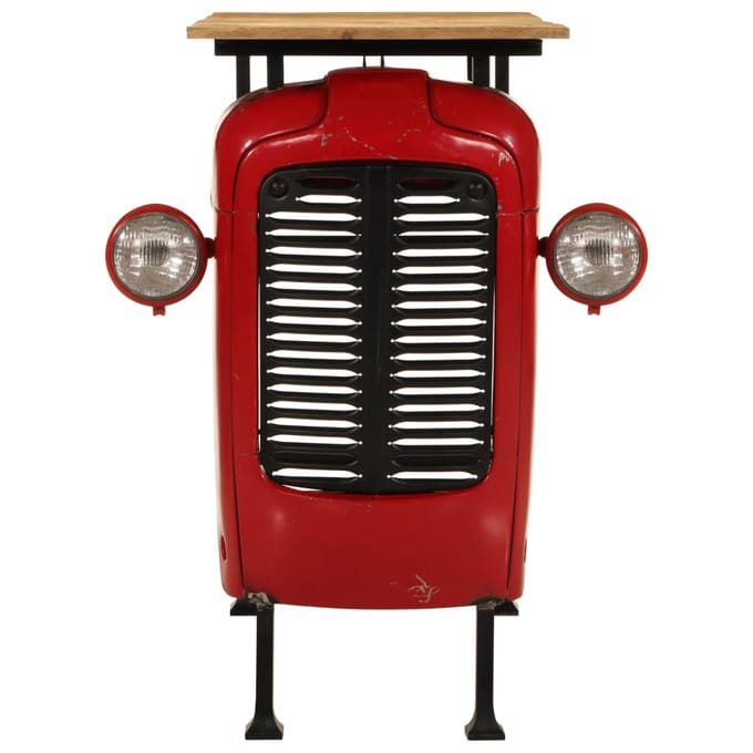 vidaXL - Bartafel - tractor - 55x120x107 - cm - massief - mangohout - rood - en - bruin