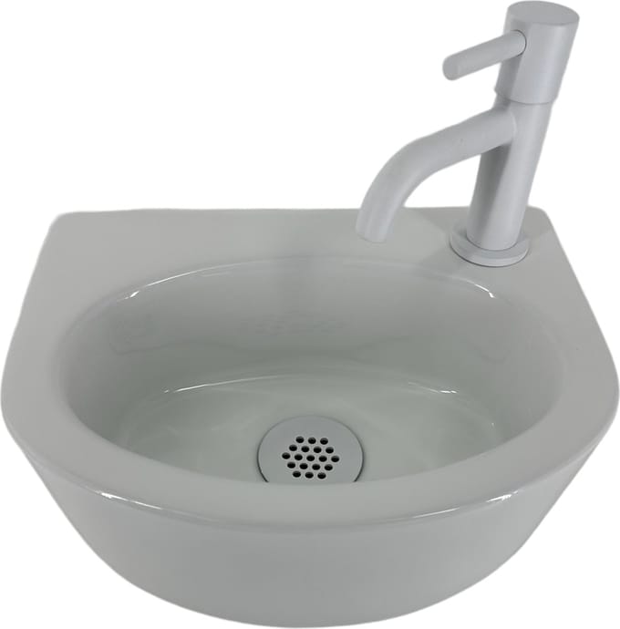 Fonteinset Gustav L'aqua Keramisch met Mat wit kraan en sifon