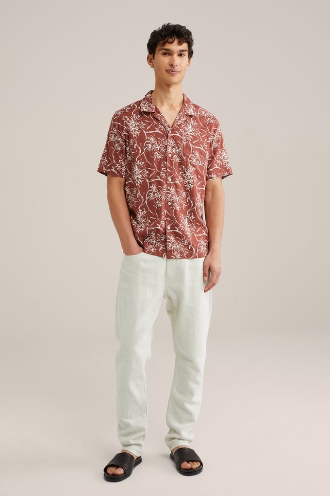 We Fashion Shirt Rust Brown Größe: S | Casual hemden Outlet | Herren | Braun