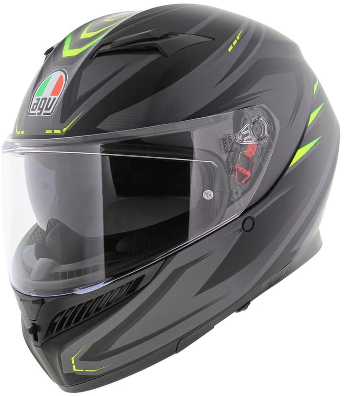 AGV K3 motorhelm Syth mat zwart fluo geel