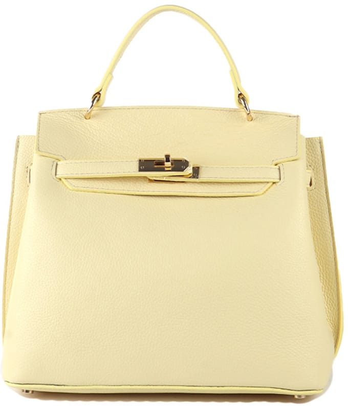 Giuliano Lederen handtas Elowyn - Made in Italy - Geel
