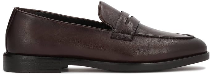 Brown leather men's loafers