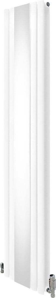 Ovale spiegelradiator & kleppen - wit - 1800x380mm - 15 jaar garantie