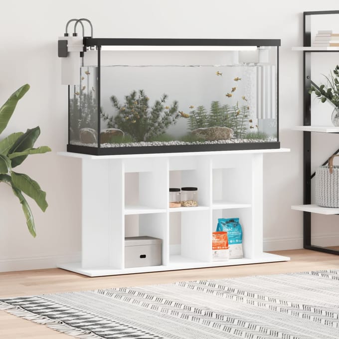 vidaXL - Aquariumstandaard - 120x40x60 - cm - bewerkt - hout - wit