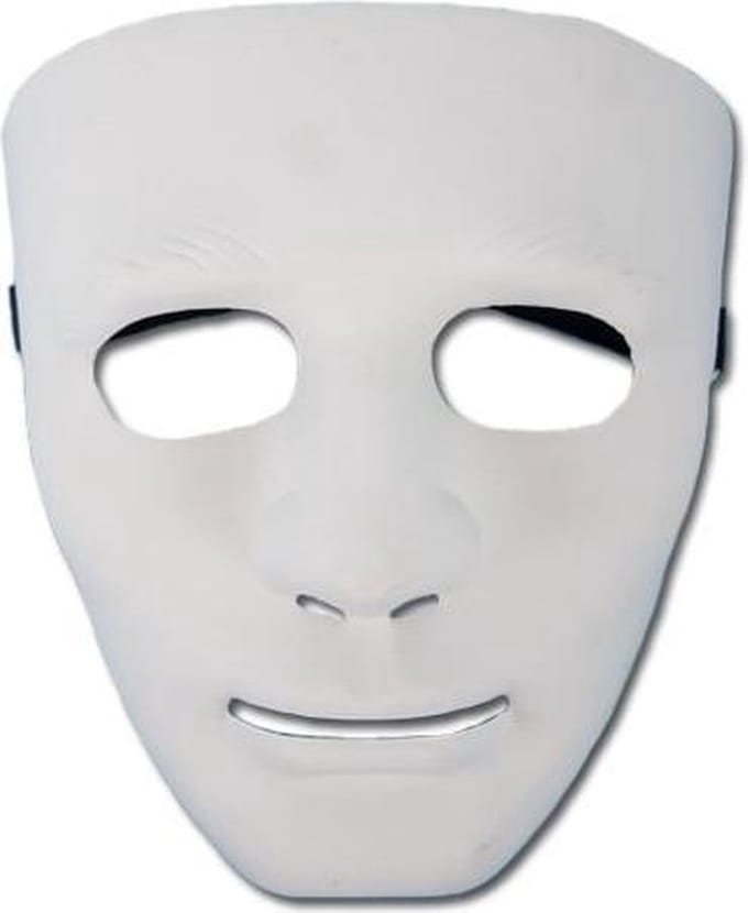 Masker PVC Wit Man | Eng wit masker