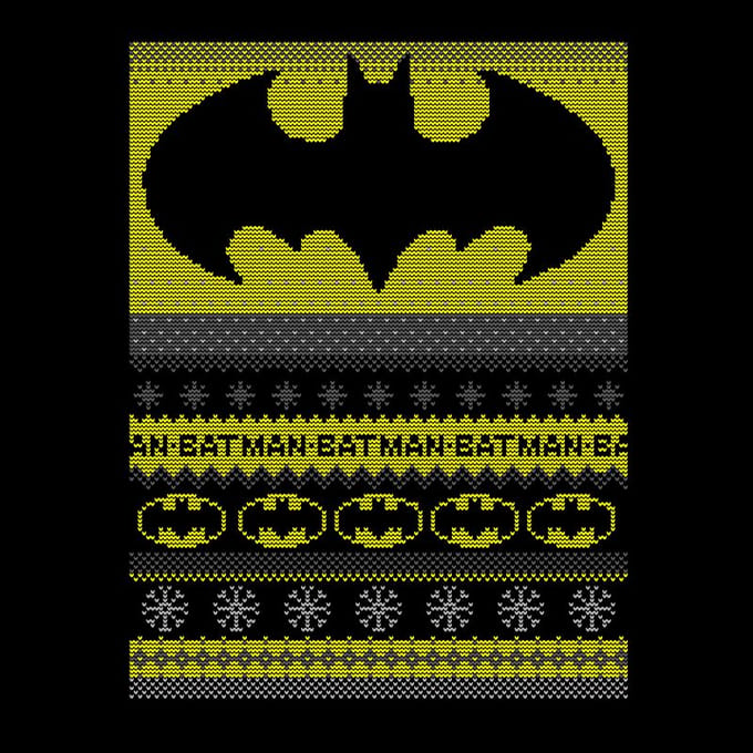 DC Comics Batman Men's Christmas T-Shirt in Black - XL