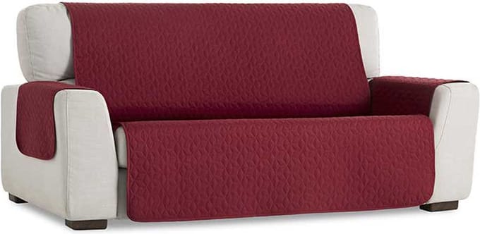 Geo Quilt - Bankbeschermer - 240cm breed - Rood - Teflon beschermlaag - Anti-slip onderkant
