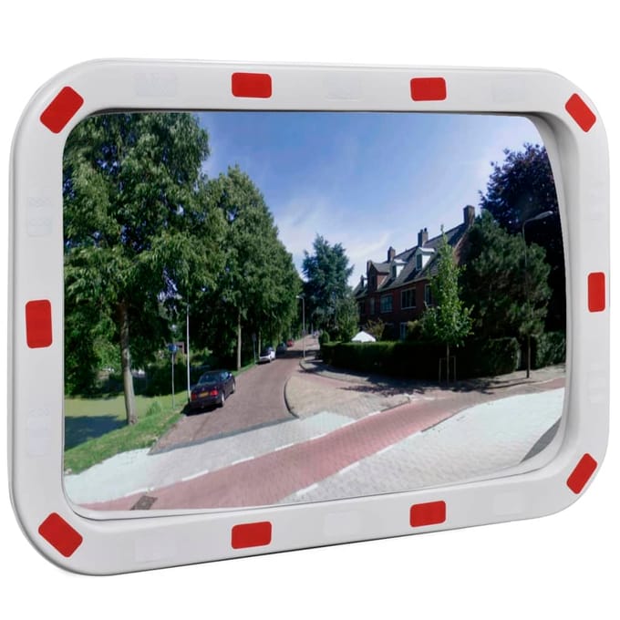 Miroir de signalisation convexe rectangulaire 40*60 cm avec réflecteurs