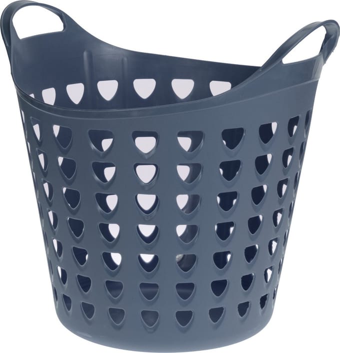 Flexibele wasmand - 26 liter - kunststof - blauw - D45 x H40 cm