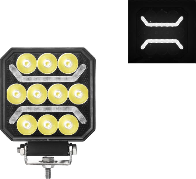 led werklamp 10x led + 2 led strips 15w - bouwlamp - werklamp - werklicht - ledlamp - lamp