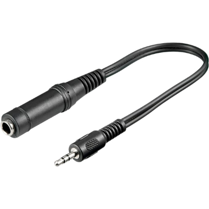 Goobay Hoofdtelefoon adapter, 3,5 mm plug naar 6,35 mm jack, jackplug 3,5 mm-stekker (3-pins, stereo) > Jackplug 6,35 mm-bus (3-pins, stereo)