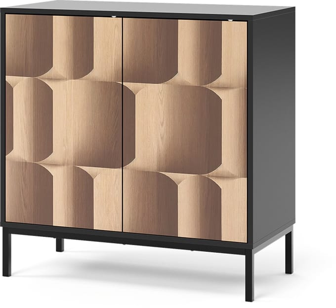 Vicco Eliza Dressoir – 80 x 81.2 cm met 2 deuren Zwart/eiken