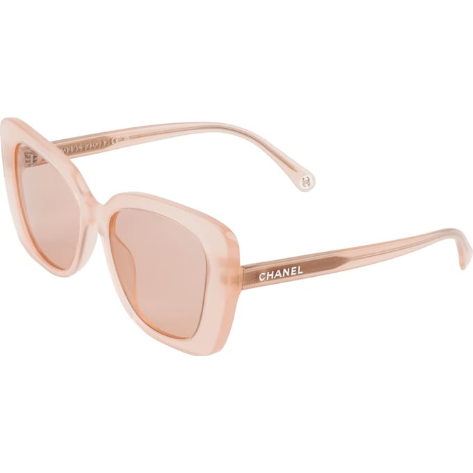 Chanel Letter Versierde Vlinder Zonnebril Dames zonnebril Roze CH550417324B Basic Packaging-Eyeglass Case+Box,53,Pink